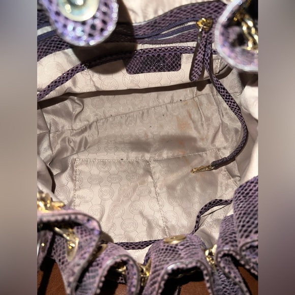 Michael Kors Python Embossed Leather Jet Set Chain Tote with matching wallet. - Picture 10 of 10